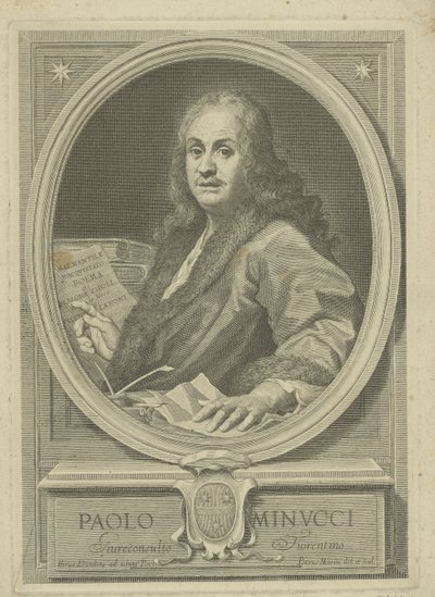 Portret poety Paolo Minucci 1606-1695 , 1720s. autorstwa Pietro Masini