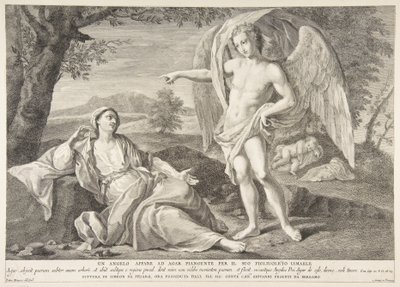 Anioł ukazujący się Hagar, 1727-72. autorstwa Pietro Monaco