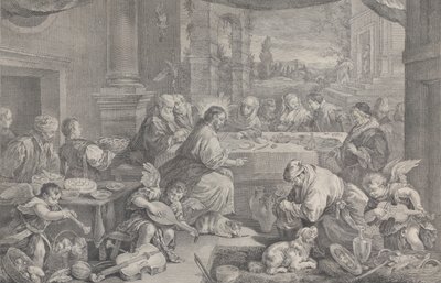 Chrystus zamienia wodę w wino na weselu w Kanie, 1743-63. autorstwa Pietro Monaco