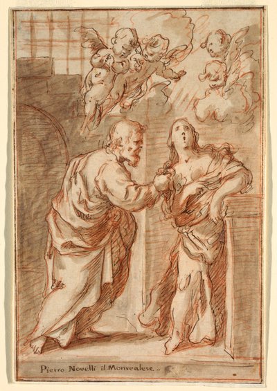 Rysunek, Święty Piotr i Święta Agata, 1603-47 autorstwa Pietro Novelli