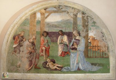 Adoracja pasterzy autorstwa Pietro Perugino