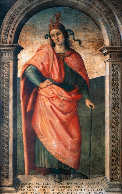 Cato autorstwa Pietro Perugino (ok. 1450-1523), fresk, Collegio del Cambio, Perugia autorstwa Pietro Perugino