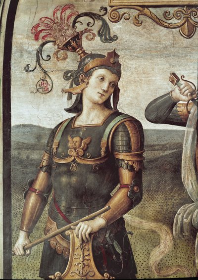 Lucjusz Quinctius, szczegół Siły i Wstrzemięźliwości (Fresco autorstwa Pietro Perugino