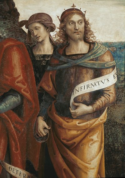 Salomon, fragment Wiecznego Ojca Otacza z Prorokami i Sybillami (Fresco autorstwa Pietro Perugino