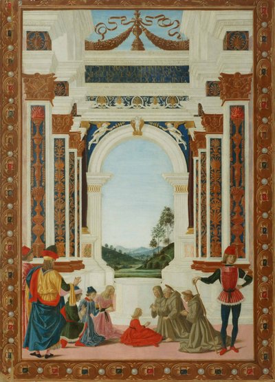 Cud uzdrowienia św. Bernarda, c. 1473 autorstwa Pietro Perugino