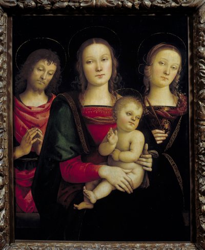 Dziewica z Dzieciątkiem w otoczeniu św. Jana Chrzciciela i św. Katarzyny Obraz Pietro Vannucci dit il Perugino (Le Perugin autorstwa Pietro Perugino