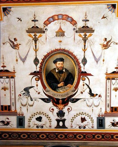 Portret Giuntalodiego, detal ze stropu Sala del Sindaco autorstwa Pietro Pezzati