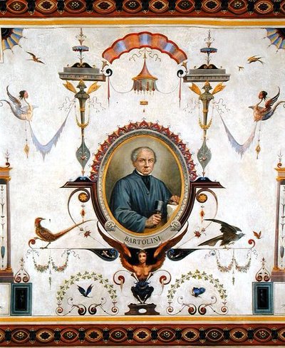 Portret Lorenza Bartoliniego (1777-1850), fragment sufitu Sala del Sindaco autorstwa Pietro Pezzati