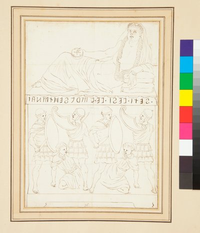 Urna etruska (pióro i atrament) autorstwa Pietro Santi Bartoli
