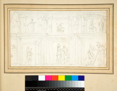 Fragment malowidła ściennego (ołówek) autorstwa Pietro Santi Bartoli