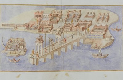 MS Gen 1496 Scena portowa, 1674 autorstwa Pietro Santi Bartoli