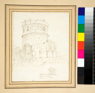 P e n szkic grobu Plautów (pióro) autorstwa Pietro Santi Bartoli