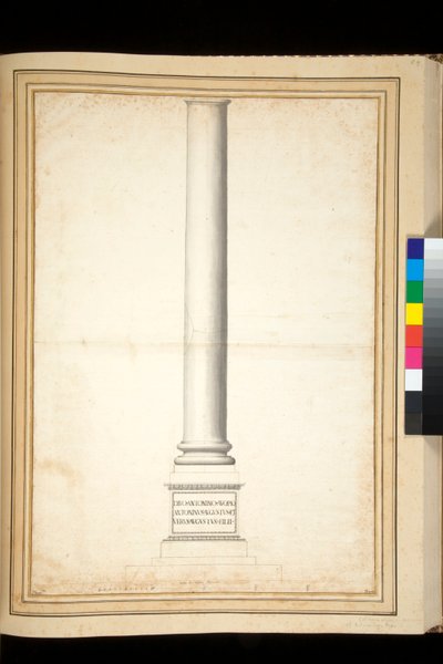 Kolumna Antoninusa Piusa odrestaurowana (pióro i szare przemycie) autorstwa Pietro Santi Bartoli