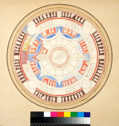 Volta di Giove w Domus Aurea (czarna kreda, niektóre z piórem i brązowym tuszem. zabarwione akwarelą) autorstwa Pietro Santi Bartoli