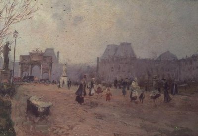 Widok na Ogrody Tuileries, Paryż autorstwa Pietro Scoppetta