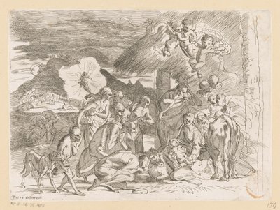 Adoracja pasterzy autorstwa Pietro Testa