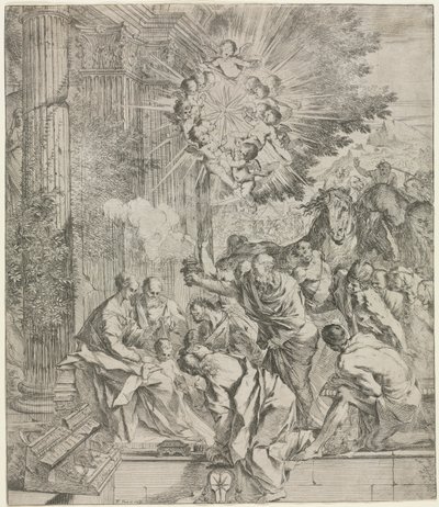 Adoracja Trzech Króli, 1636-1638. autorstwa Pietro Testa