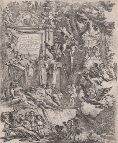 Alegoria na cześć przybycia kardynała Franciottiego jako biskupa Lukki, 1637. autorstwa Pietro Testa