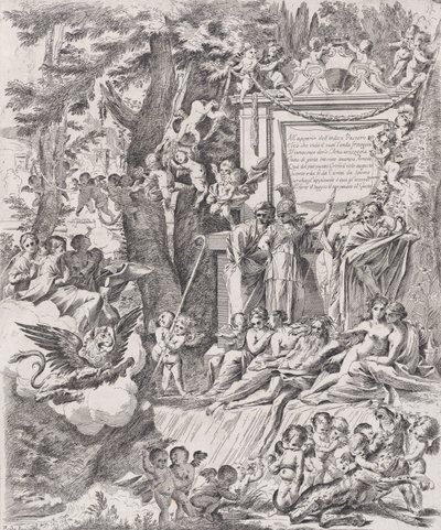 Alegoria na cześć przybycia kardynała Franciottiego jako biskupa Lukki w latach 1680-1700. autorstwa Pietro Testa