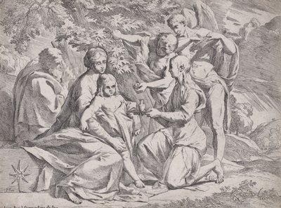 Święta Rodzina z udziałem Aniołów, ok. godz. 1642-44. autorstwa Pietro Testa
