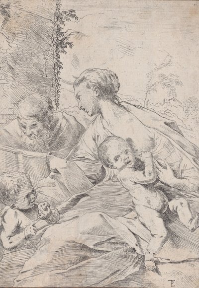 Święta Rodzina z Dzieciątkiem Św. 1630. autorstwa Pietro Testa