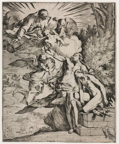 Ofiara Abrahama autorstwa Pietro Testa