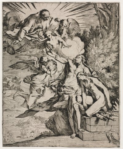 Ofiara Abrahama, ca. 1645-50. autorstwa Pietro Testa