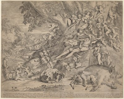 Wenus i Adonis autorstwa Pietro Testa