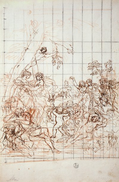 Studium do fresku Złotego Wieku autorstwa Pietro da Cortona