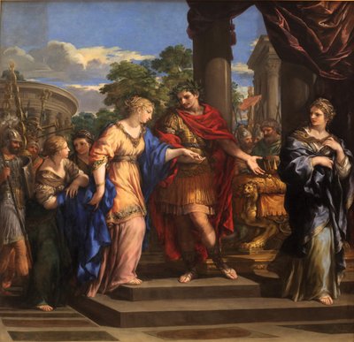 Cezar dający Kleopatrze tron Egiptu, ok. 1637 (olej na płótnie) autorstwa Pietro da Cortona