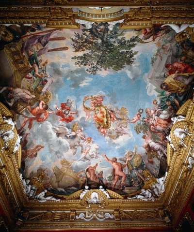 Mars po wojnie, sklepienie Sali Mars autorstwa Pietro da Cortona