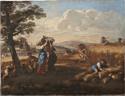 Pejzaż ze żniwami - Pejzaż ze żniwami, Cortona, Pietro da (1596-1669) (Pierre de Cortona). Olej na płótnie. Rozmiar: 50x65cm. Muzeum Narodowe w Sztokholmie autorstwa Pietro da Cortona