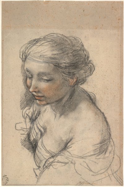 Popiersie młodej kobiety zwróconej w lewo, 1637 autorstwa Pietro da Cortona