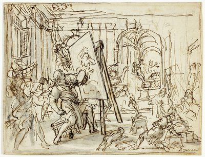 Trzęsienie ziemi w pracowni artysty autorstwa Pietro da Cortona