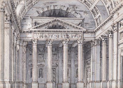 Scenografia do opery Belisario Gaetano Donizettiego, lata 20. XIX wieku. autorstwa Pietro di Gottardo Gonzaga