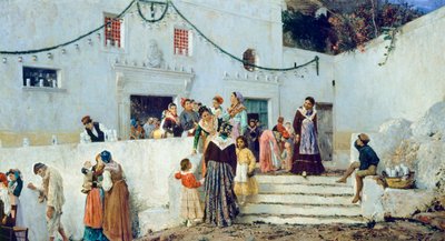 Świętowanie, Pio Joris (1843-1921), olej na płótnie, 93x160 cm autorstwa Pio Joris