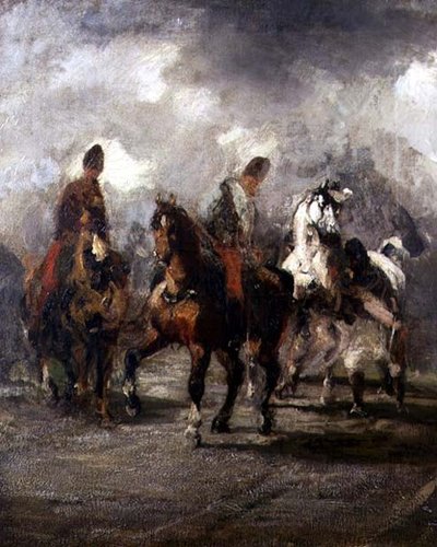 Jeźdźcy (olej na płótnie) autorstwa Piotr Michalowski