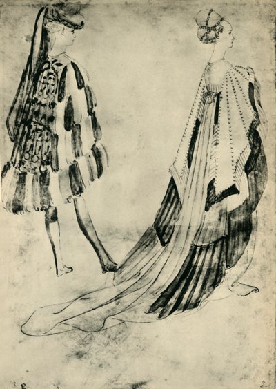 Dżentelmen i dama w stroju dworskim, c1420-1455, 1943. autorstwa Antonio Pisanello