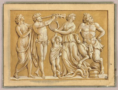Satyr, Faun i Nimfy autorstwa Polidoro da Caravaggio