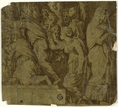Historia Niobe: Czciciele; Latona autorstwa Polidoro da Caravaggio