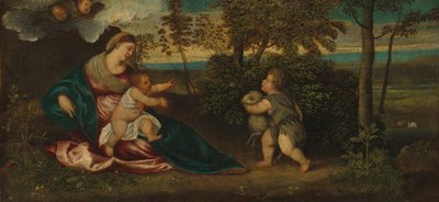 Madonna z Dzieciątkiem i Dzieciątkiem Święty Jan w krajobrazie, 15401550. autorstwa Polidoro da Lanciano