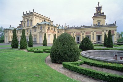 Zewnętrzny widok pałacu i ogrodów autorstwa Polish School