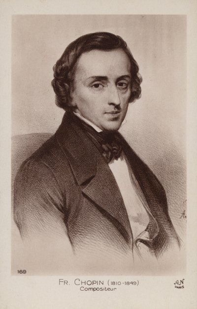 Fryderyk Chopin, polski kompozytor i pianista (1810-1849) autorstwa Polish School