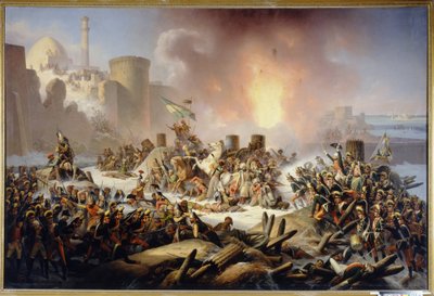 Drugie oblężenie twierdzy Oczaków (lub Oczakowa na Ukrainie) w grudniu 1788 r. (Oblężenie twierdzy Oczaków w grudniu 1788 r.). Odcinek wojny rosyjsko-tureckiej (rosyjsko-tureckiej) 1787-1792, wojska rosyjskie dowodzone przez księcia Grigori Po autorstwa Polish School