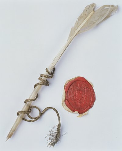 Pióro gęsie i pieczęć lakowa, 1802 autorstwa Polish School