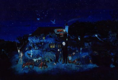 Dziadek i gwiazdy, 2022 (akwarela i gwasz na papierze) autorstwa Polly Horner