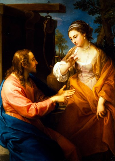 Chrystus i kobieta z Samarii autorstwa Pompeo Girolamo Batoni