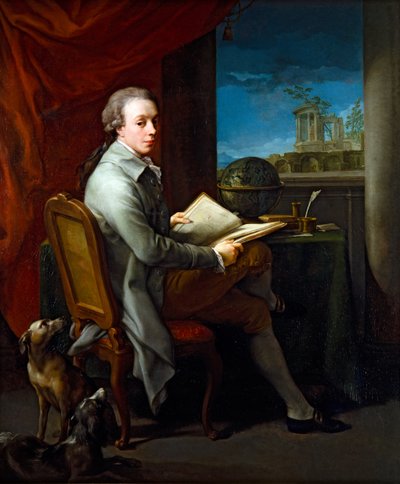 Para portretów, dżentelmen (na płótnie) autorstwa Pompeo Girolamo Batoni