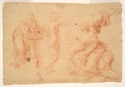 Studien für "Herkules an der Weggabelung" und für die "Geburt Christi" autorstwa Pompeo Girolamo Batoni