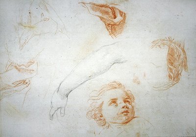 Studia do Ekstazy św. Katarzyny ze Sieny (czerwona i czarna kreda na papierze) autorstwa Pompeo Girolamo Batoni